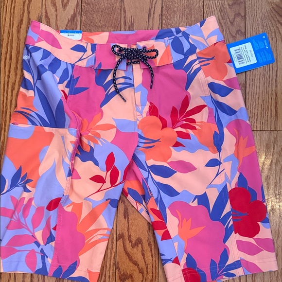 Columbia Women’s/ Swim Trunks - Pink, Orange, Blue Floral - Picture 1 of 6